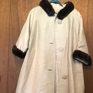 Vintage Bell Shaped Fur Trimmed Coat